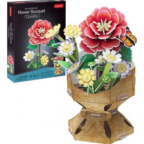 Тривимірна головоломка-конструктор із серії Букет квітів "Камелія" (Cubic Fun)