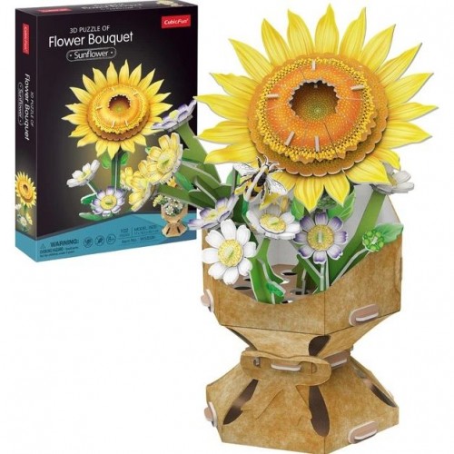Трехмерная головоломка-конструктор из серии Букет цветов "Подсолнух" (Cubic Fun)