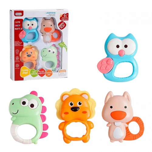 Набір брязкалець 4 штуки, прорізувачі, в коробці (aiyingle)