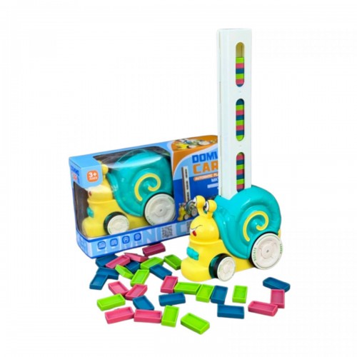 Улитка с домино, на батарейках, декорация, фишки домино, наклейки, в коробке (MiC)