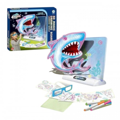 Дошка для малювання підсвічування, 7 трафаретів, 4 маркери, 3D окуляри, в коробці (YimaToys)