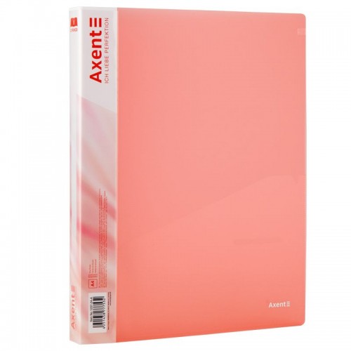 Папка на 2-х кільцах, 25мм, прозора рожева (Axent)