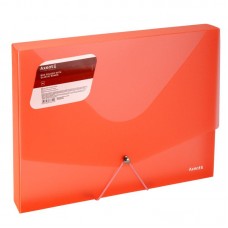Папка на гумках об'ємна, А4, прозора червона
