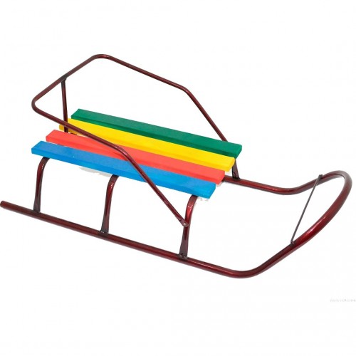 Сани "Класичні" круглі полозья, без ручки, бордовий (MiC)