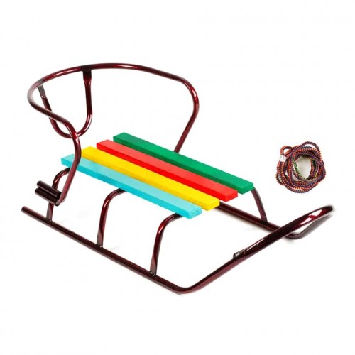 Сани "Люкс Класік" круглі полозья, без ручки (бордові) (MiC)