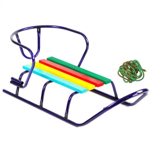 Санки "ЛЮКС КЛАСІК" - БЕЗ РУЧКИ круглі полози (колір синій) (MiC)