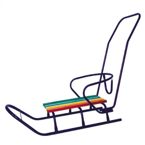 Санки "ЛЮКС КЛАСІК"- З РУЧКОЮ круглі полози (колір синій) (MiC)