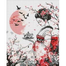 Алмазна мозаїка - Гейша і чай ©art_selena_ua