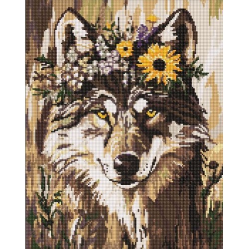 Алмазная мозаика "Красивая волчица" 40х50 см (Ideyka)