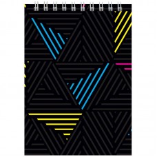 Блокнот на спiралi, А6, 48 арк.,кліт., неон