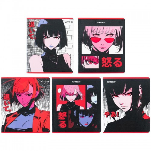 Зошит 48 арк., кл., гібр. лак + УФ лак, Kite Anime (Kite)