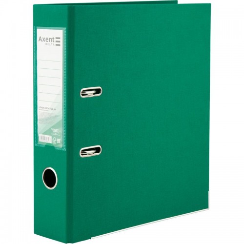 Папка-реєстратор двост. PP 7,5 cм, зібрана, зел (Axent)
