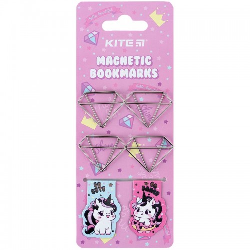 Набор магнитных закладок с фигурными скрепками Diamond (Kite)