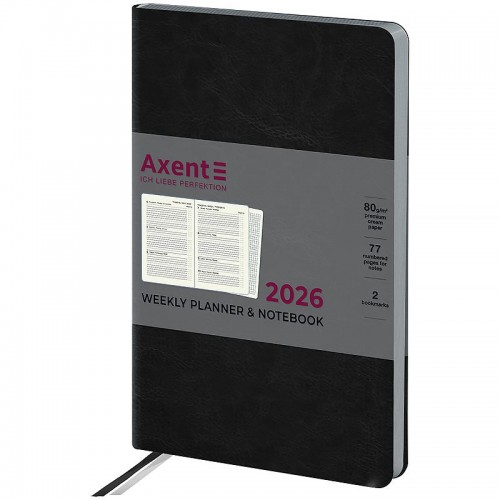 Щотижневик 2026 Partner City Soft, 125*195, чорний (Axent)