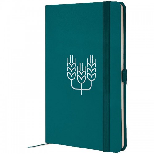 Книга записна Partner, 125*195, 96арк, кліт, малахіт,Колоски (Axent)