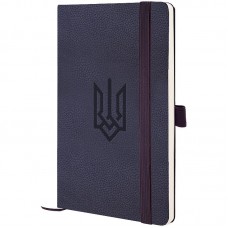 Книга записна Partner Soft Skin,125*195,96арк,кліт,син  Герб