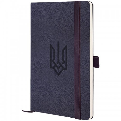 Книга записна Partner Soft Skin,125*195,96арк,кліт,син Герб (Axent)