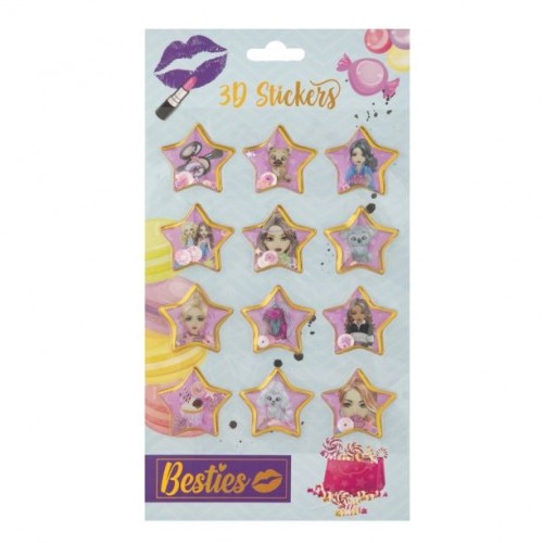 3D наклейки с блестками "Звезда" (12 шт) (Besties)