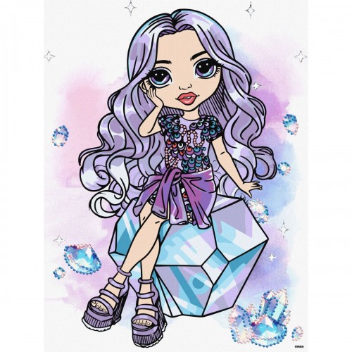 Картина по номерам "Rainbow High. Violet" со стразами 30х40см (Ідейка)