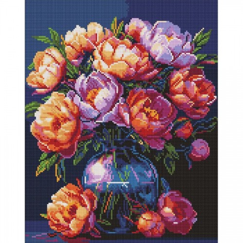 Алмазная мозаика "Букет пионов" 40х50 см (Ідейка)