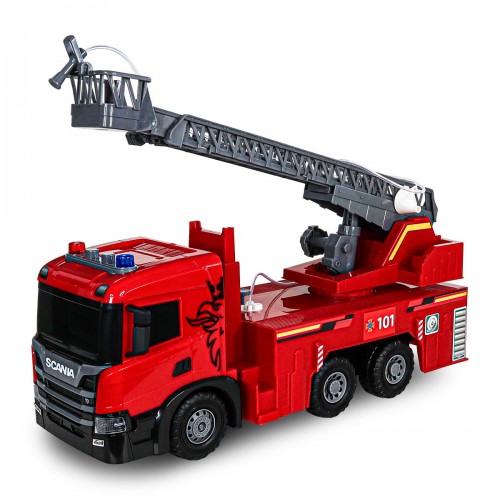 Автомодель серии Super Big Truck – Пожарная машина Scania (свет, звук, функ. воды) (TechnoDrive)