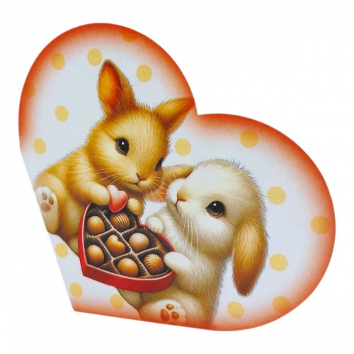 Открытка поздравительная "Валентинка" 15,1х8,2 см. (FIESTA)