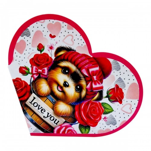 Открытка поздравительная "Валентинка" 15,1х8,2 см. (FIESTA)