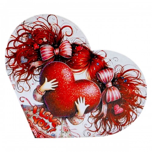 Открытка поздравительная "Валентинка" 15,1х8,2 см. (FIESTA)