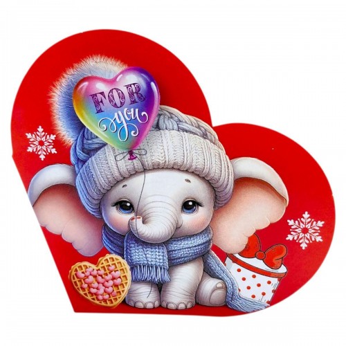 Открытка поздравительная "Валентинка" 15,1х8,2 см. (MiC)