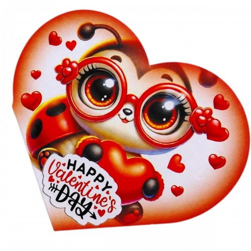 Открытка поздравительная "Валентинка" 13,1х7,1 см (10 штук) (FIESTA)