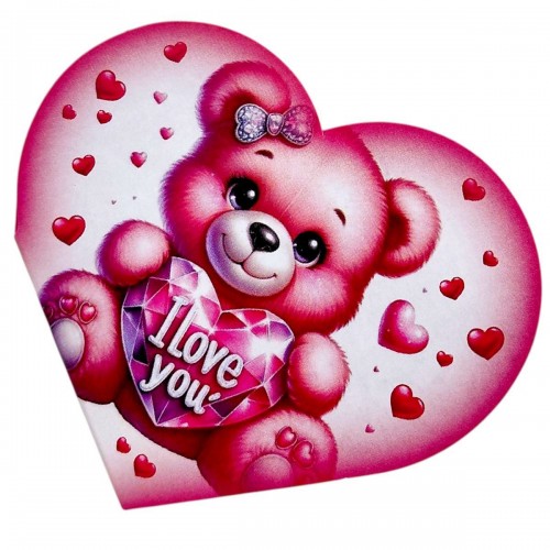 Открытка поздравительная "Валентинка" 13,1х7,1 см (10 штук) (FIESTA)