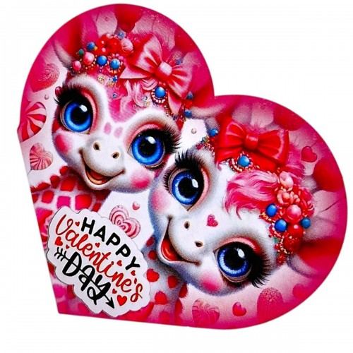 Открытка поздравительная "Валентинка" 13,1х7,1 см (10 штук) (FIESTA)