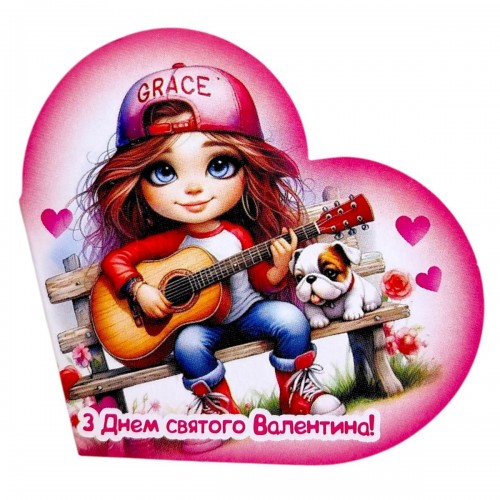 Открытка поздравительная "Валентинка" 13,1х7,1 см (10 штук) (FIESTA)