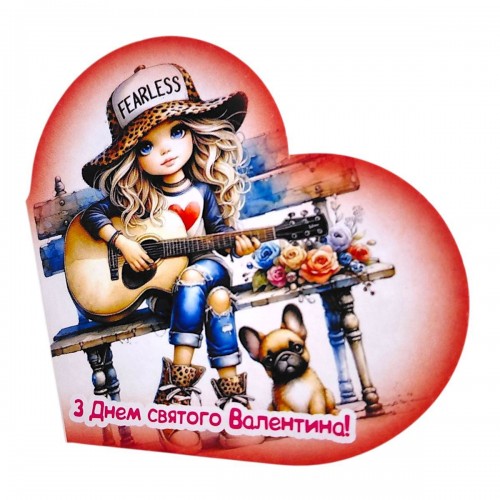 Открытка поздравительная "Валентинка" 13,1х7,1 см (10 штук) (FIESTA)