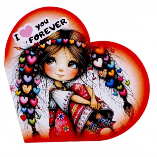 Открытка поздравительная "Валентинка" 13,1х7,1 см (10 штук) (FIESTA)