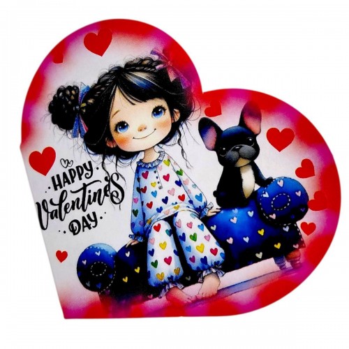 Открытка поздравительная "Валентинка" 13,1х7,1 см (10 штук) (FIESTA)