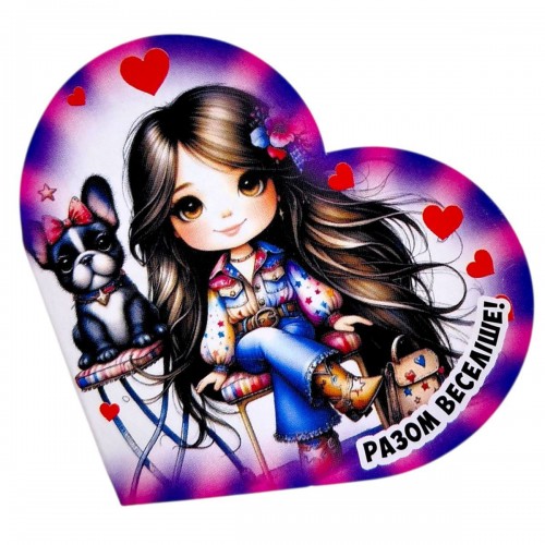 Открытка поздравительная "Валентинка" 13,1х7,1 см (10 штук) (FIESTA)