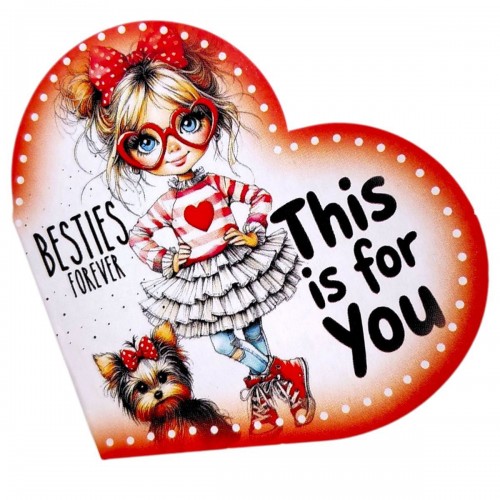 Открытка поздравительная "Валентинка" 13,1х7,1 см (10 штук) (FIESTA)