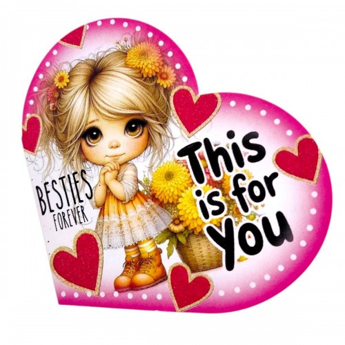 Открытка поздравительная "Валентинка" 13,1х7,1 см (10 штук) (FIESTA)