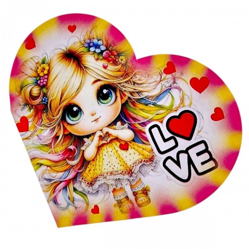 Открытка поздравительная "Валентинка" 13,1х7,1 см (10 штук) (FIESTA)