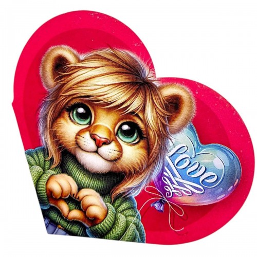 Открытка поздравительная "Валентинка" 13,1х7,1 см (10 штук) (FIESTA)