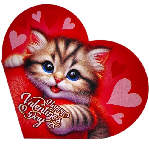 Открытка поздравительная "Валентинка" 13,1х7,1 см (10 штук) (FIESTA)