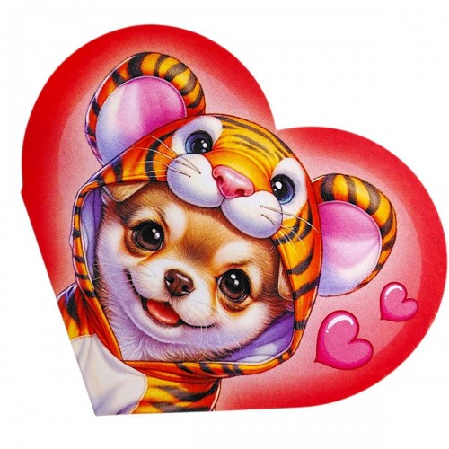 Открытка поздравительная "Валентинка" 13,1х7,1 см (10 штук) (FIESTA)