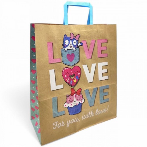 Пакет паперовий КРАФТ "lOVE" 32x15x38 см (MiC)