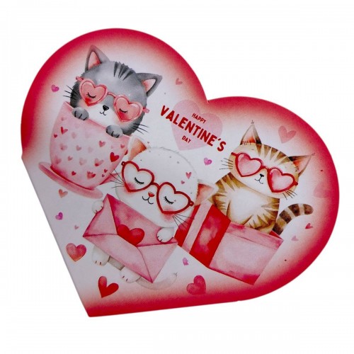 Открытка поздравительная "Валентинка" 15,1х8,2 см (FIESTA)