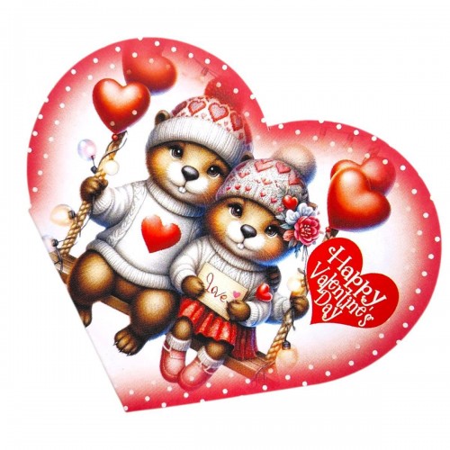 Открытка поздравительная "Валентинка" 15,1х8,2 см. (FIESTA)