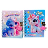 Блокнот на замочке, 48 л, 15х11,5 см (микс видов)