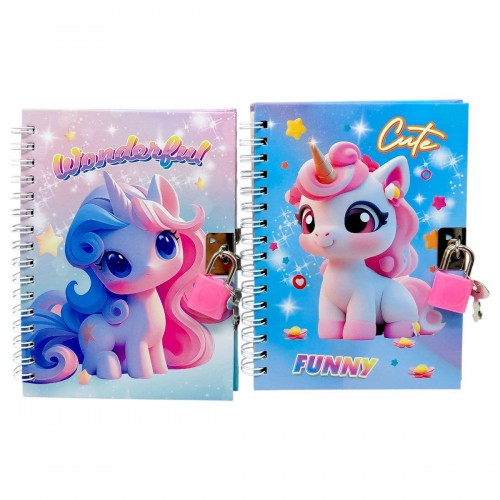 Блокнот на замочке, 48 л, 15х11,5 см (микс видов) (MiC)