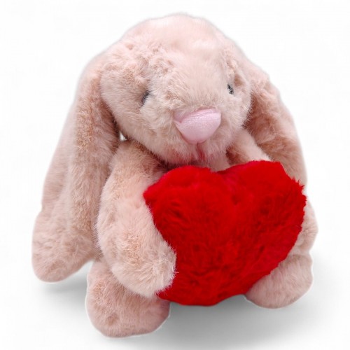 Мягкая игрушка "Зайка с сердцем" 23 см (Розовый) (Копиця)