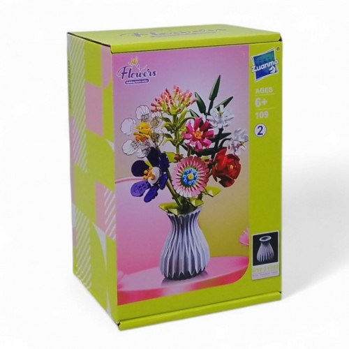 Конструктор "Ваза с цветами", в коробке (Zuanma)